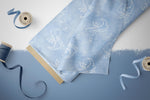 Lade das Bild in den Galerie-Viewer, Premium BIO French Terry "Jeansoptik" Drache Light Blue klein 0,1 m
