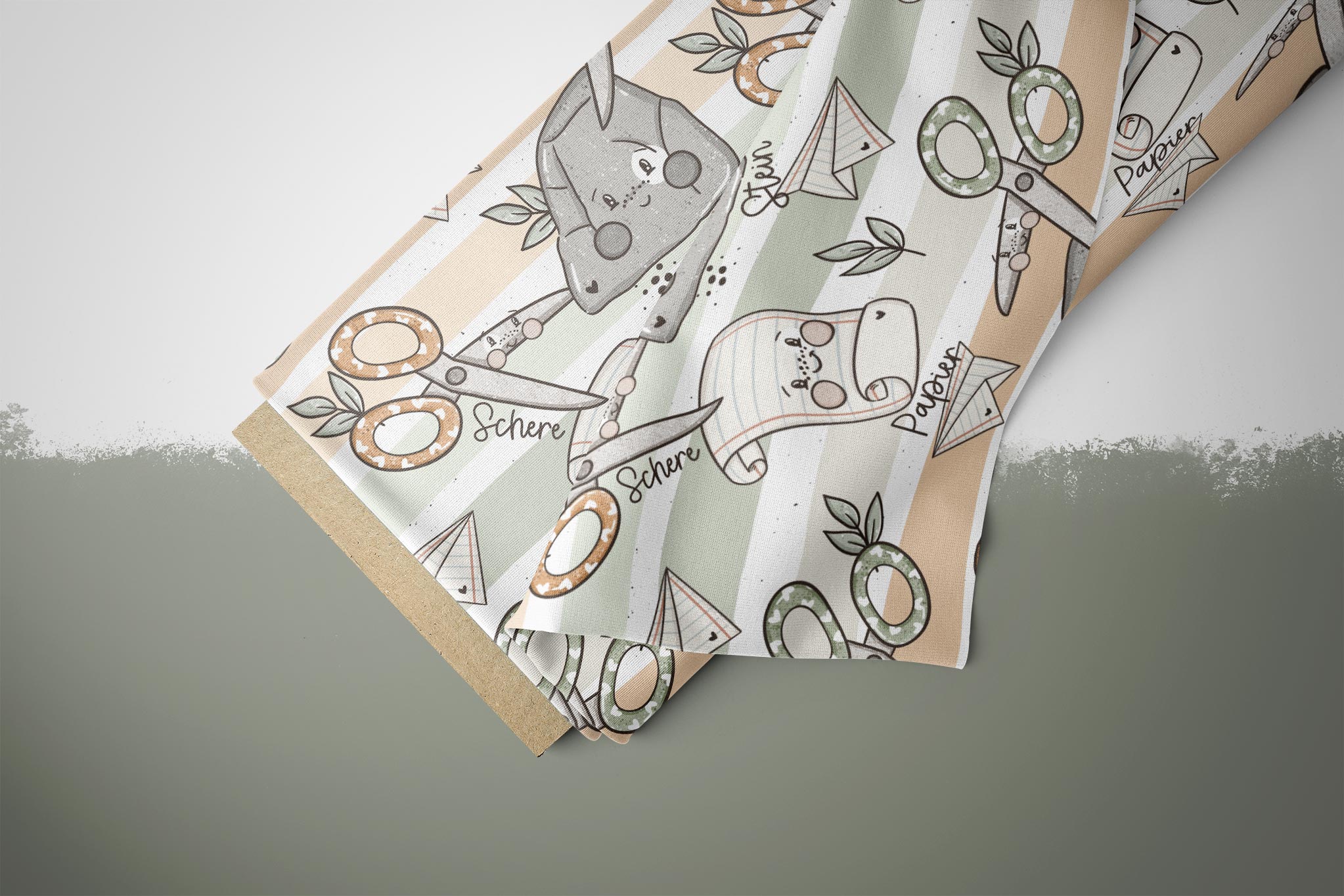 Supersoft Premium Frottee Jersey "Schere Stein Papier" 0,5 m