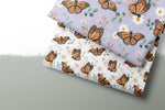 Lade das Bild in den Galerie-Viewer, BIO French Terry &quot;Monarchfalter&quot; lavender groß 0,5 m Lager

