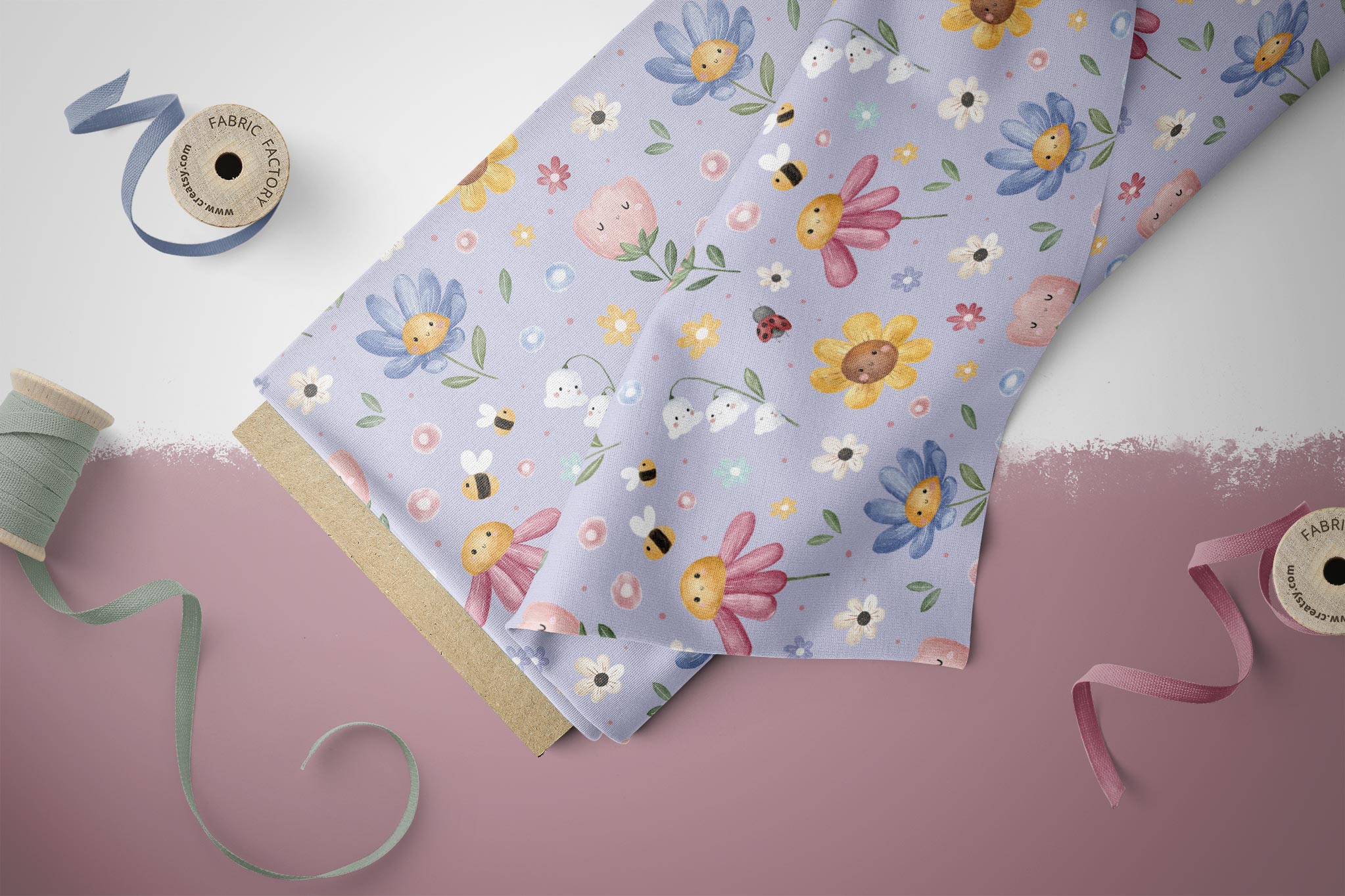 Softshell Classic "Sweet Flowers" Lavender 0,5 m Lager