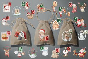 Bügelbild "Loras Adventskalender" 24er Set Lager