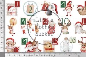 Bügelbild "Loras Adventskalender" 24er Set Lager