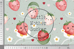 Lade das Bild in den Galerie-Viewer, BIO French Terry &quot;Sweet Strawberries&quot; green groß 0,5 m Lager
