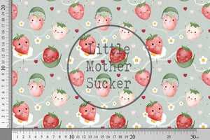 BIO French Terry "Sweet Strawberries" COLLECTION 0,5 m