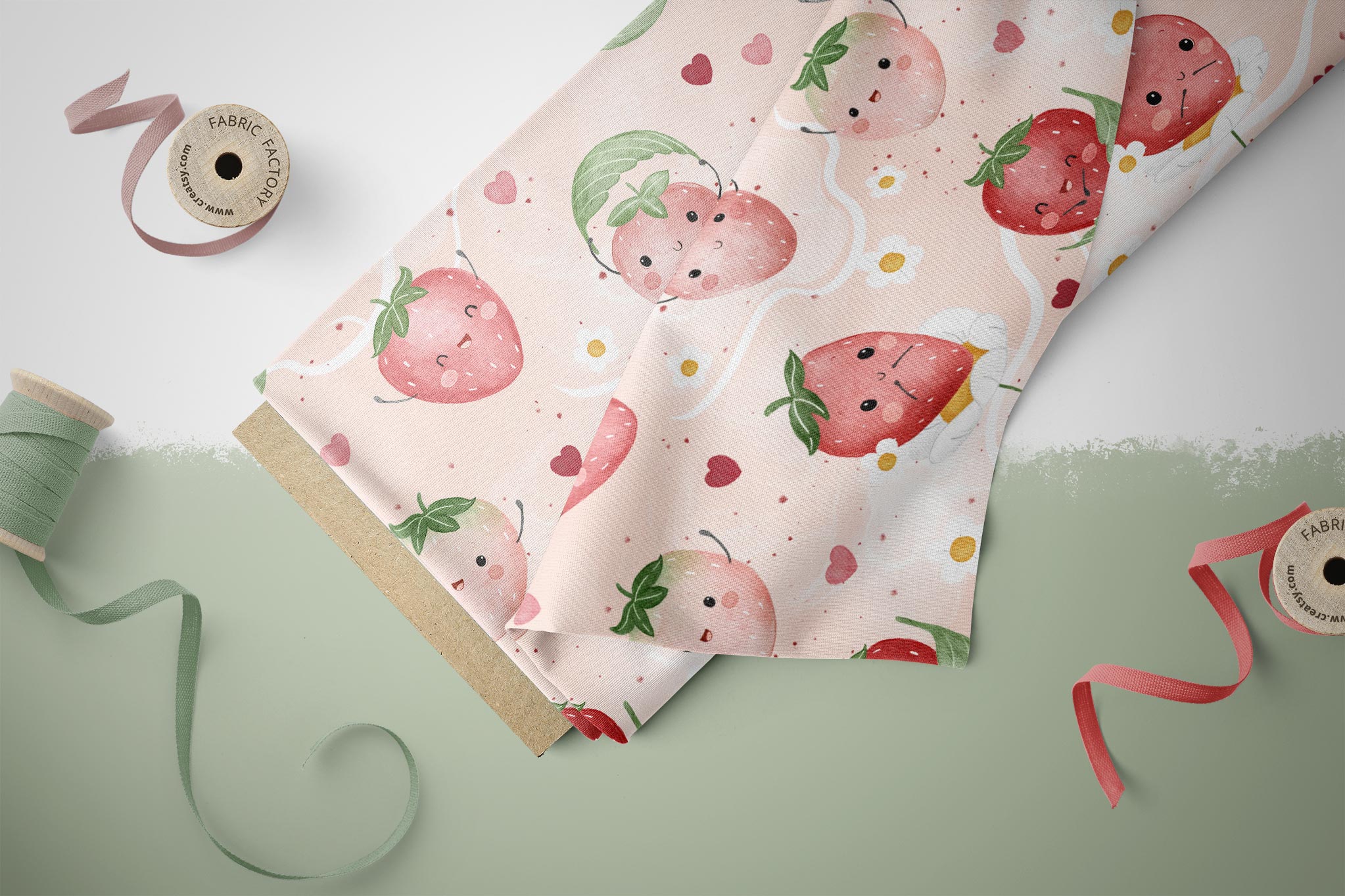 BIO French Terry "Sweet Strawberries" COLLECTION 0,5 m