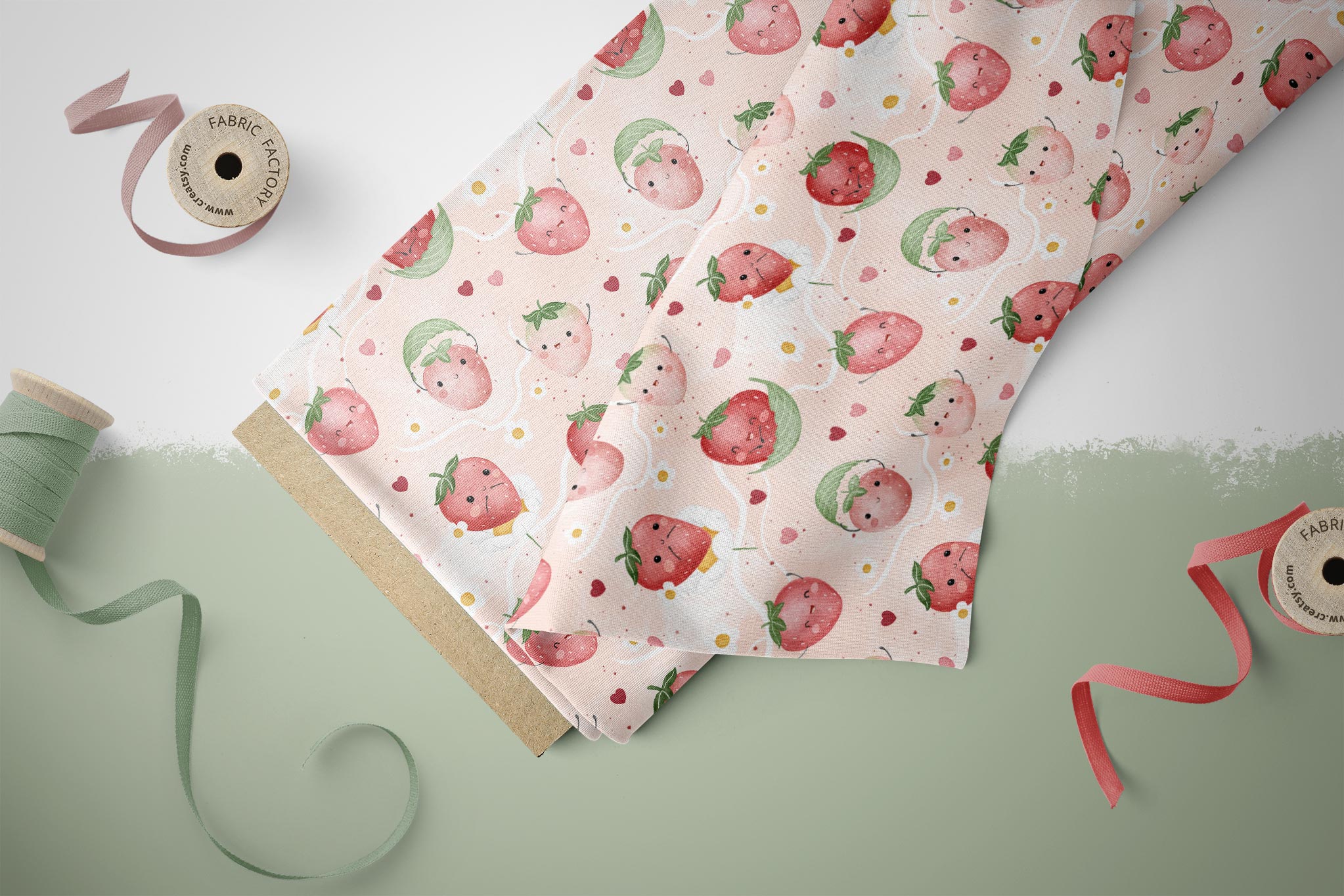 BIO French Terry "Sweet Strawberries" COLLECTION 0,5 m