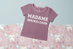 Bügelbild "Madame Wackelzahn" weiß