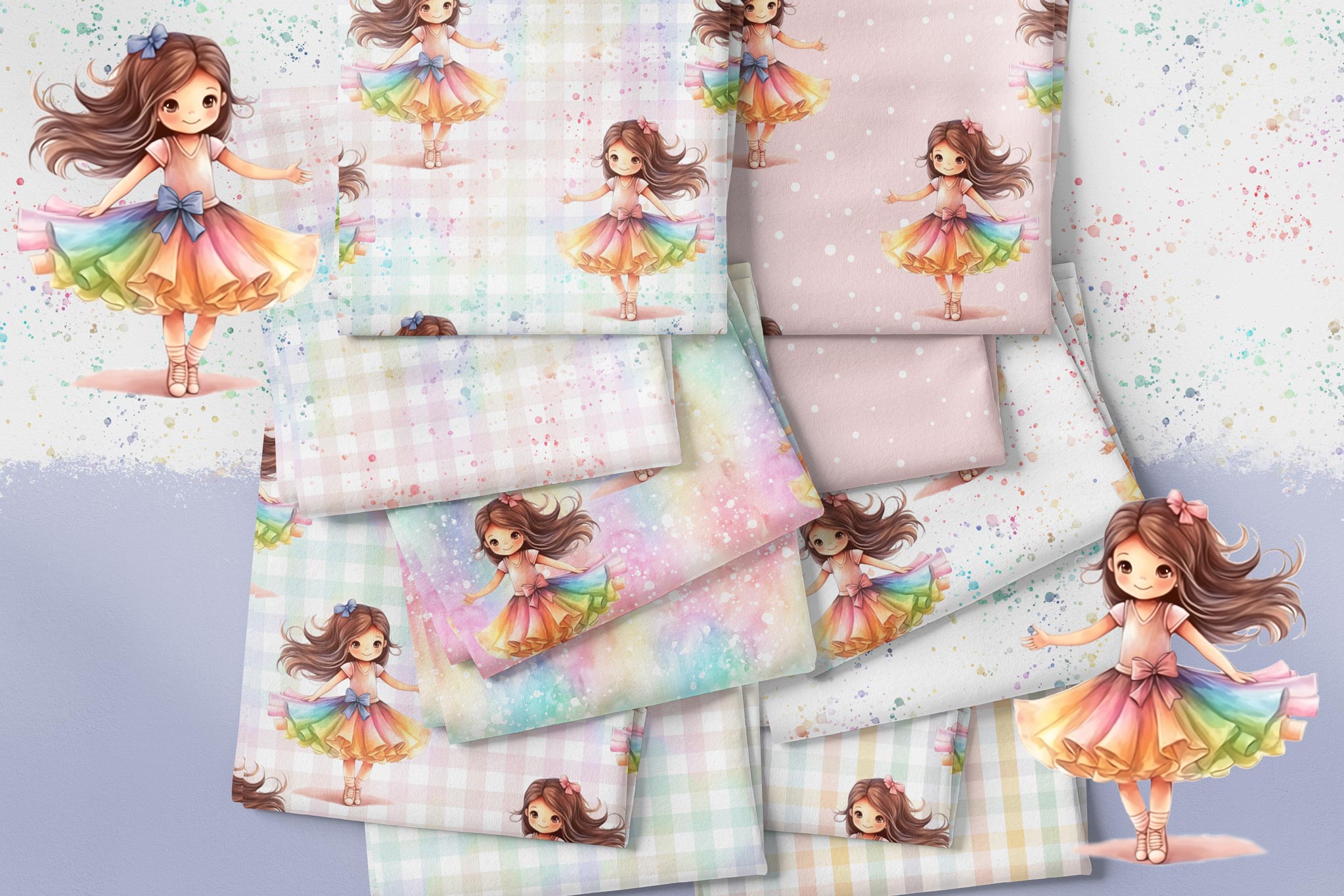 Frottee Jersey "Rainbow Ballerina" Rainbow Kombi 0,5 m