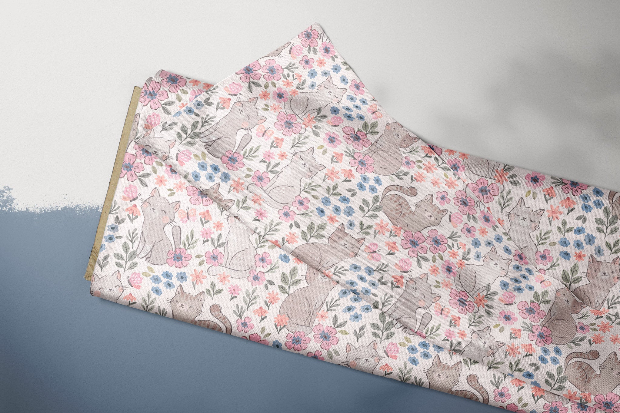 Supersoft Premium French Terry "Blumenkätzchen" pastel 0,5 m