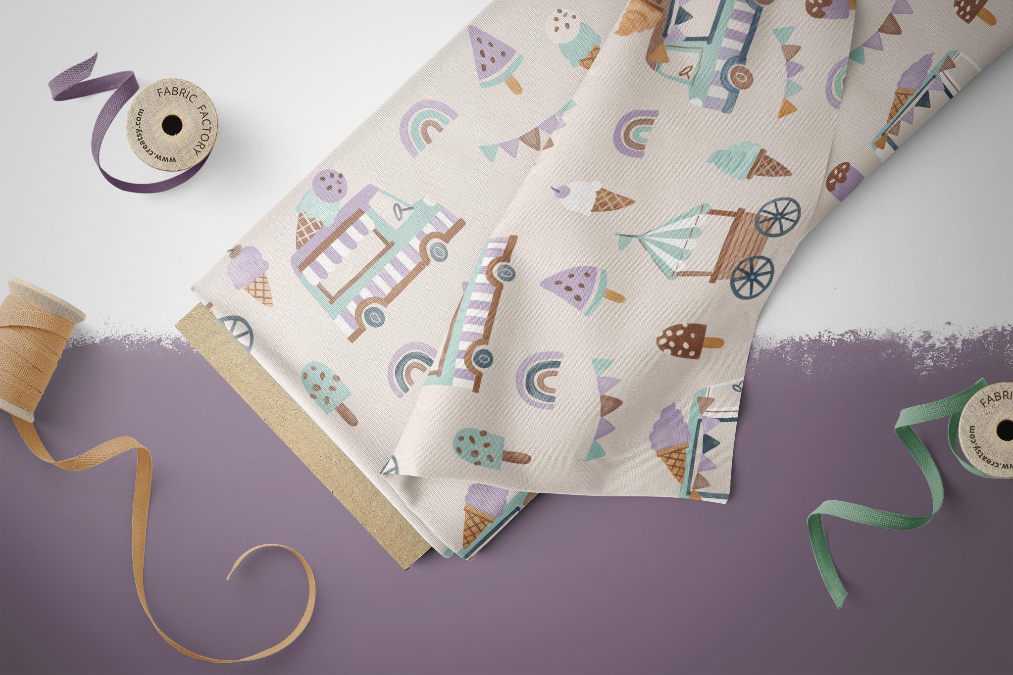 Lycra UV50+ "Ice Cream Pop" Eiswagen 0,5 m Lager (Kopie)