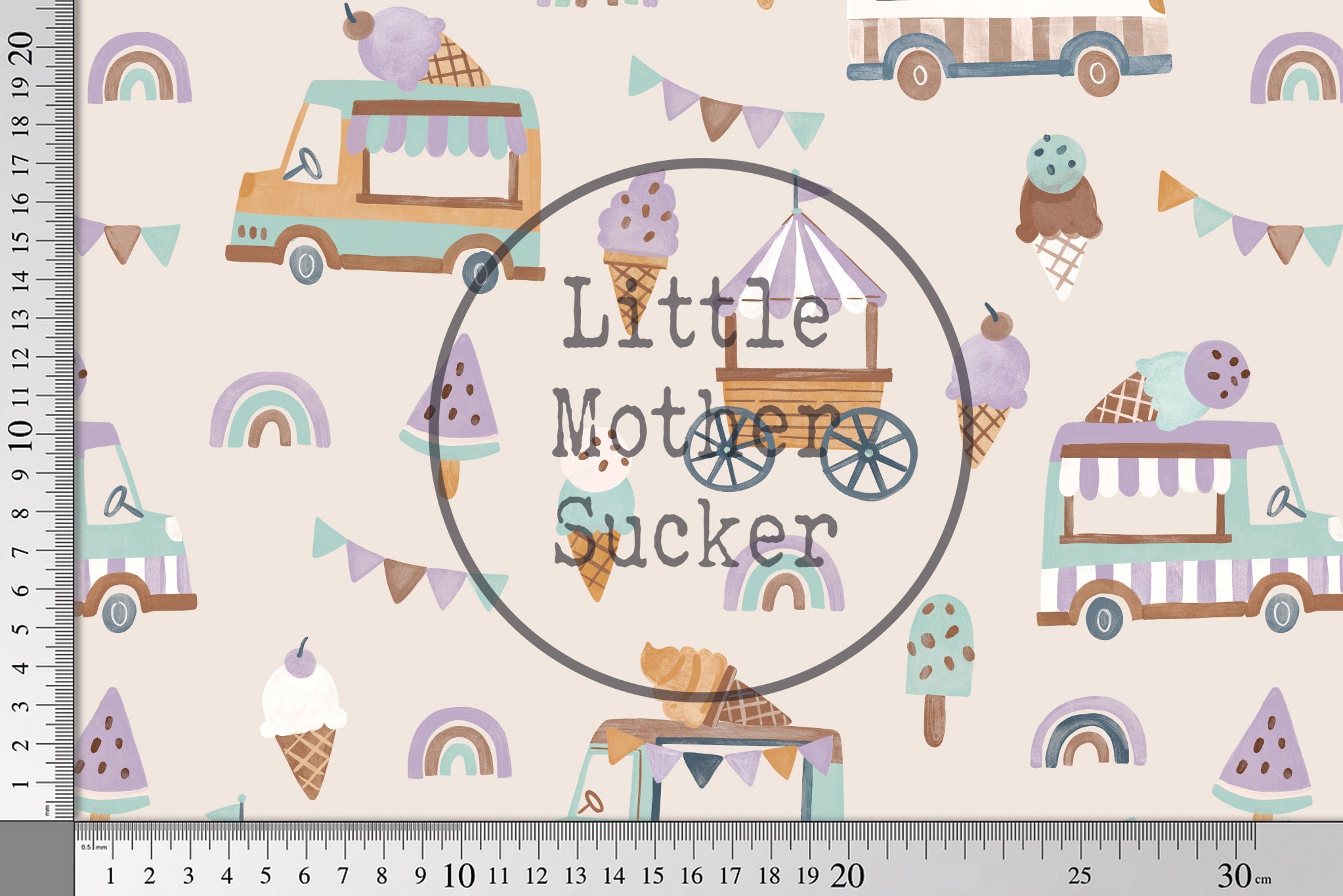 Lycra UV50+ "Ice Cream Pop" Eiswagen 0,5 m Lager (Kopie)