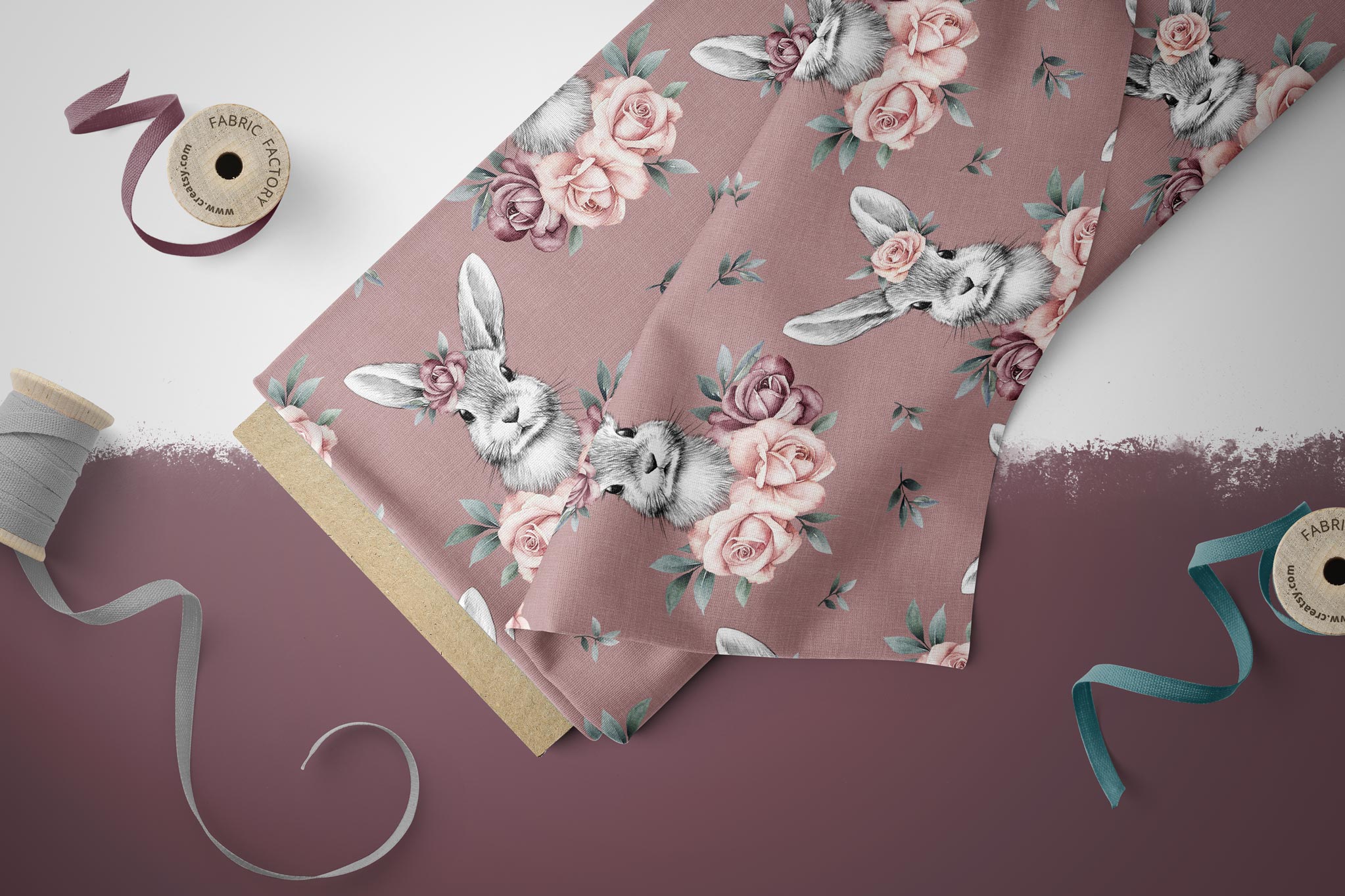 Supersoft Premium French Terry "Rosie Rabbit" dusky rose solid 0,5 m