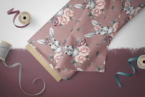 Supersoft Premium French Terry "Rosie Rabbit" dusky rose solid 0,5 m