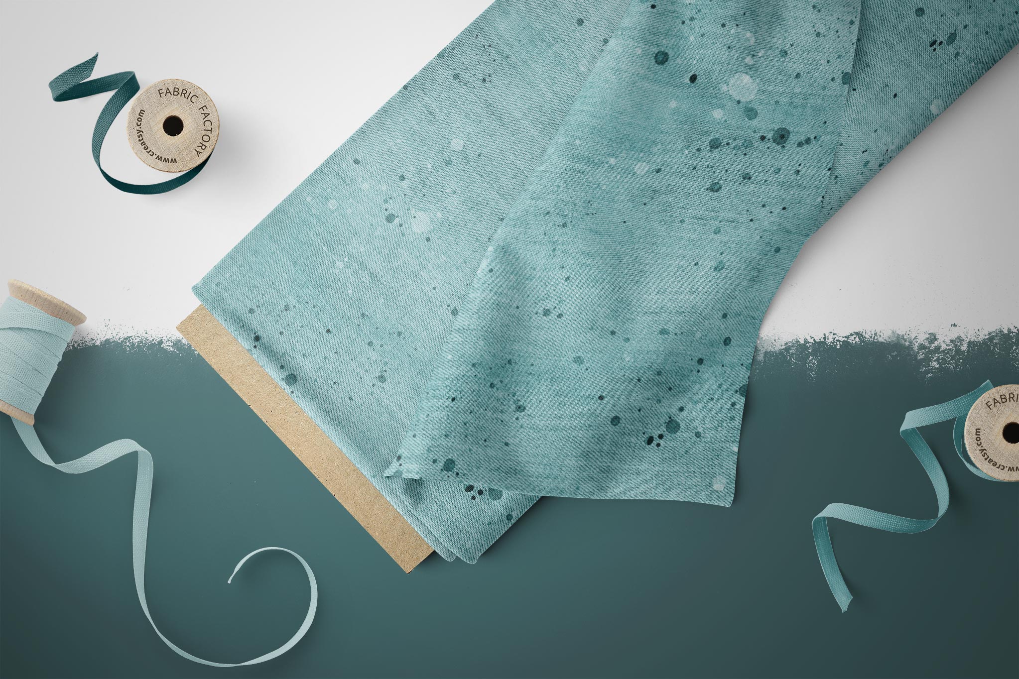 Supersoft Premium BIO French Terry "Jeansoptik" Aqua splash 0,5 m BREIT