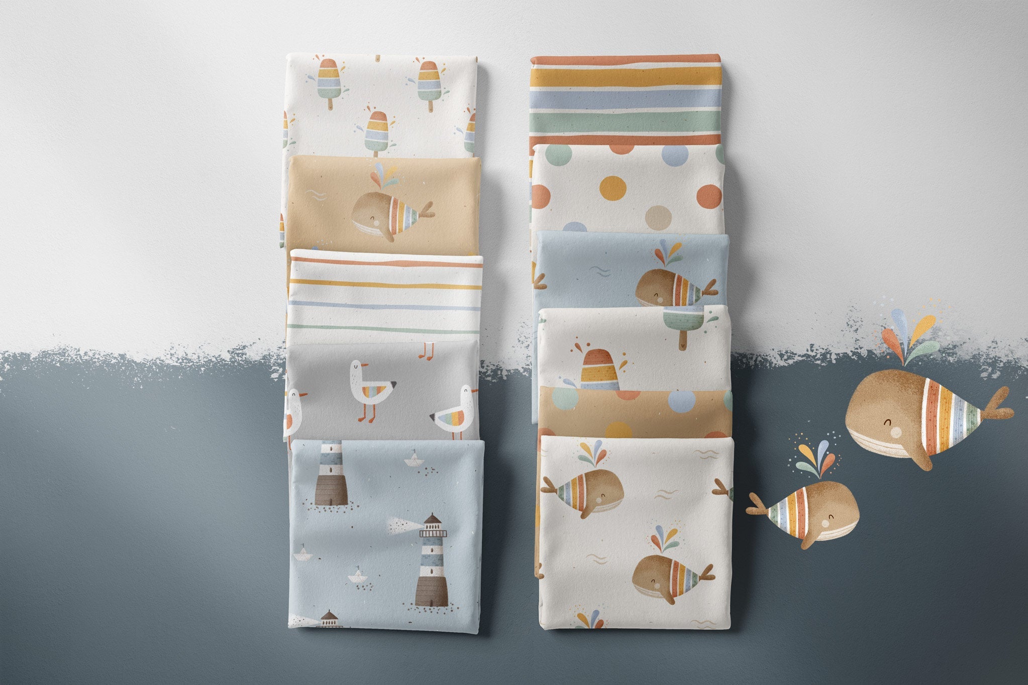 Lycra UV50+ "Keiko" whale off white 0,5 m Lager