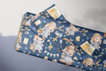 Lade das Bild in den Galerie-Viewer, Supersoft Premium BIO French Terry "Cottage Bunny" navy groß 0,5 m
