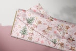 Lade das Bild in den Galerie-Viewer, Supersoft Premium BIO French Terry "Weihnachtsmäuschen rosa" groß 0,5 m
