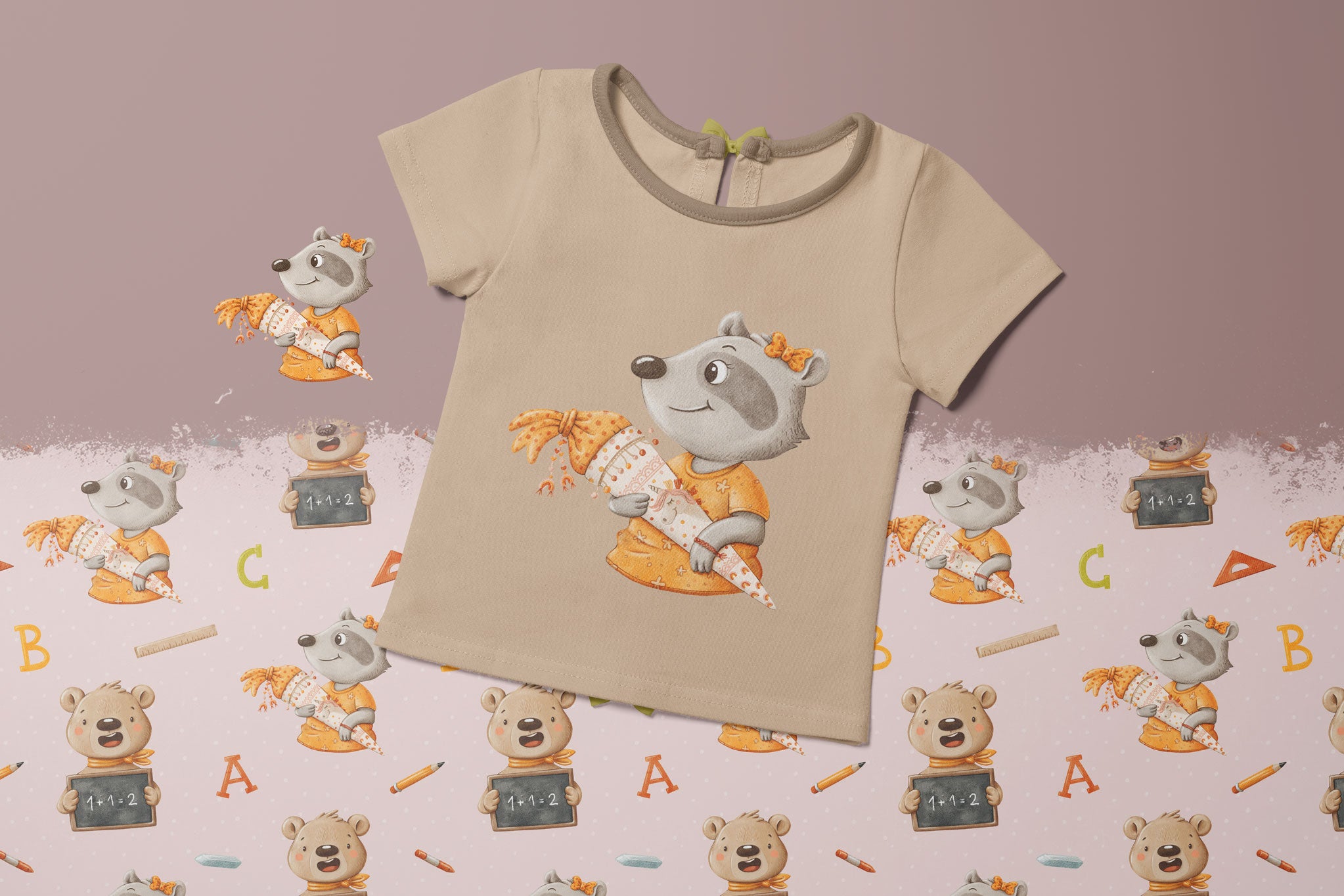 Bügelbild "Schulkind Collection" Waschbär
