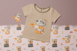 Bügelbild "Schulkind Collection" Waschbär
