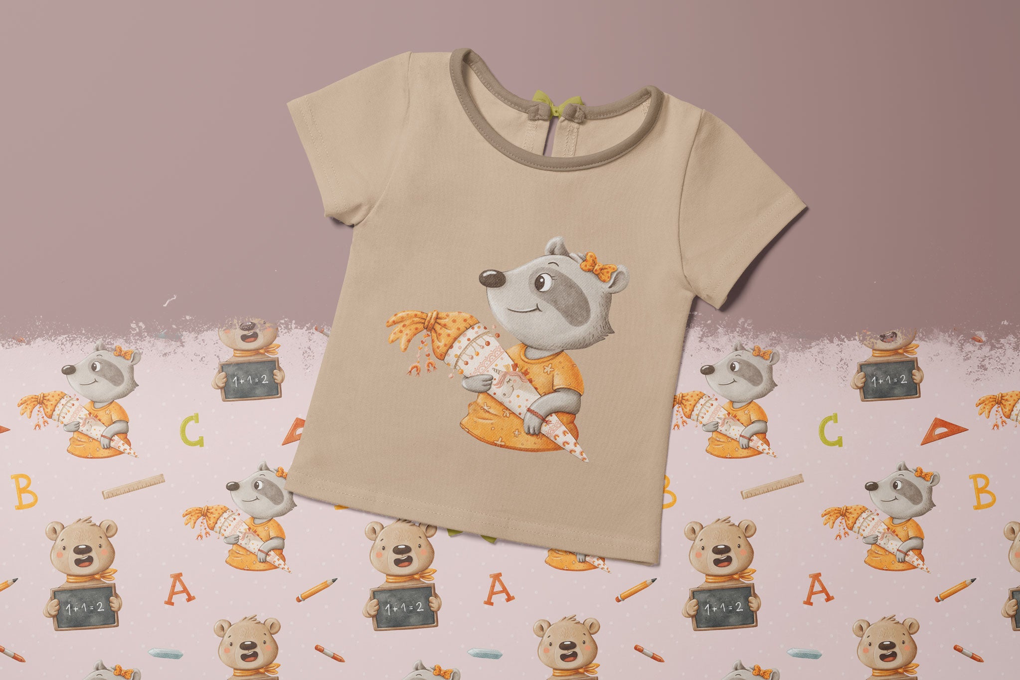 Bügelbild "Schulkind Collection" Waschbär