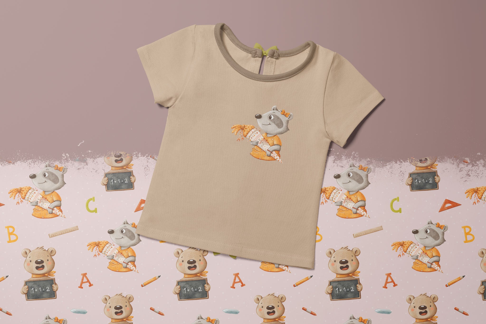 Bügelbild "Schulkind Collection" Waschbär