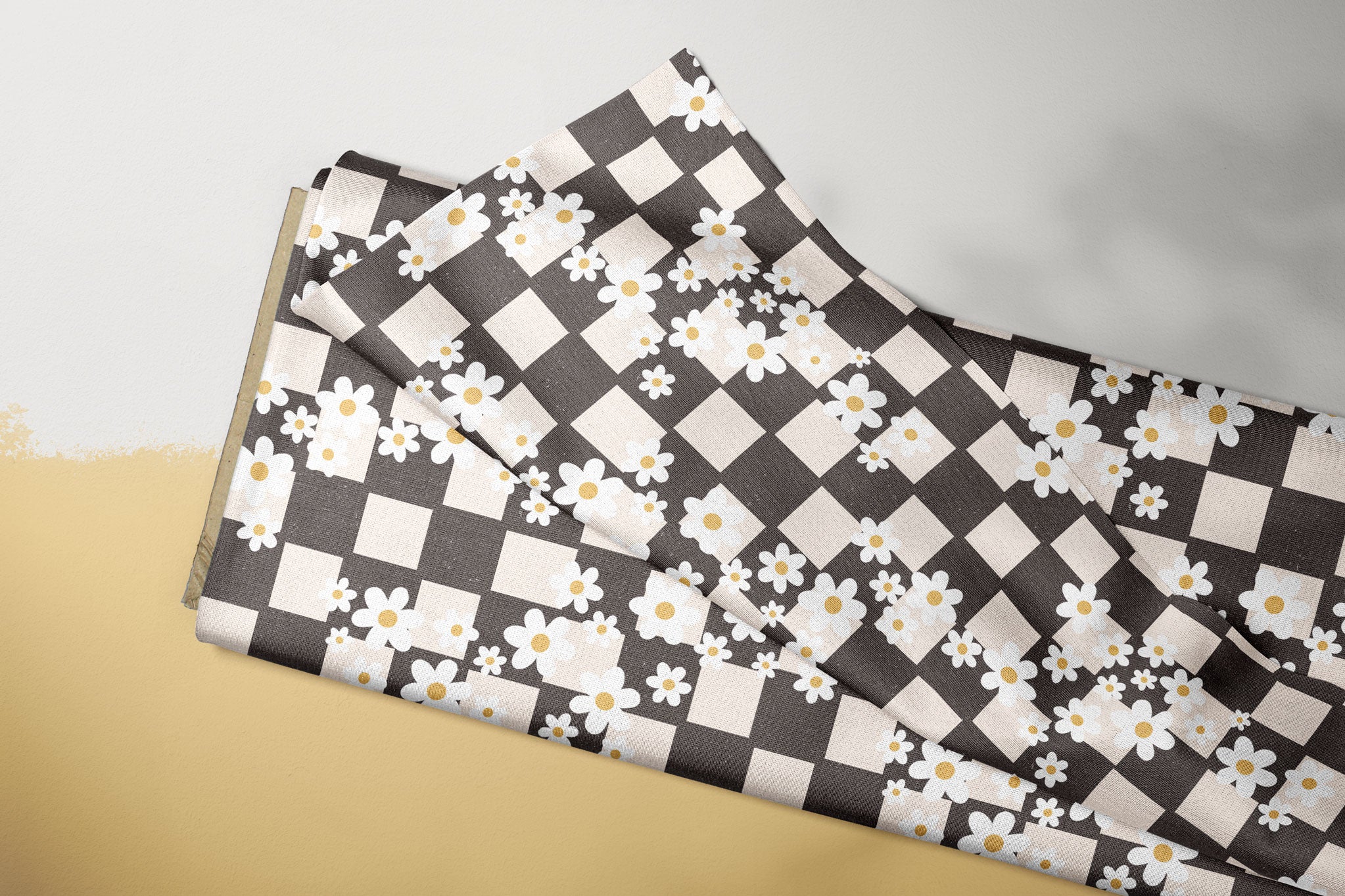 Supersoft Premium BIO Jersey "Chessboard Flowers" 0,5 m