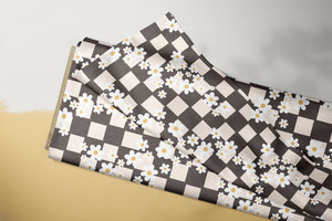 Supersoft Premium BIO Jersey "Chessboard Flowers" 0,5 m