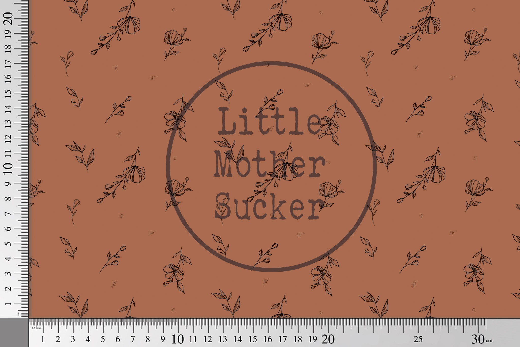 Supersoft Premium Jersey "Delicate Flowers" rust 0,5 m