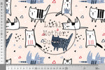 Lade das Bild in den Galerie-Viewer, Supersoft Premium BIO French Terry "Cats and Dogs" Nummer 2 0,5 m
