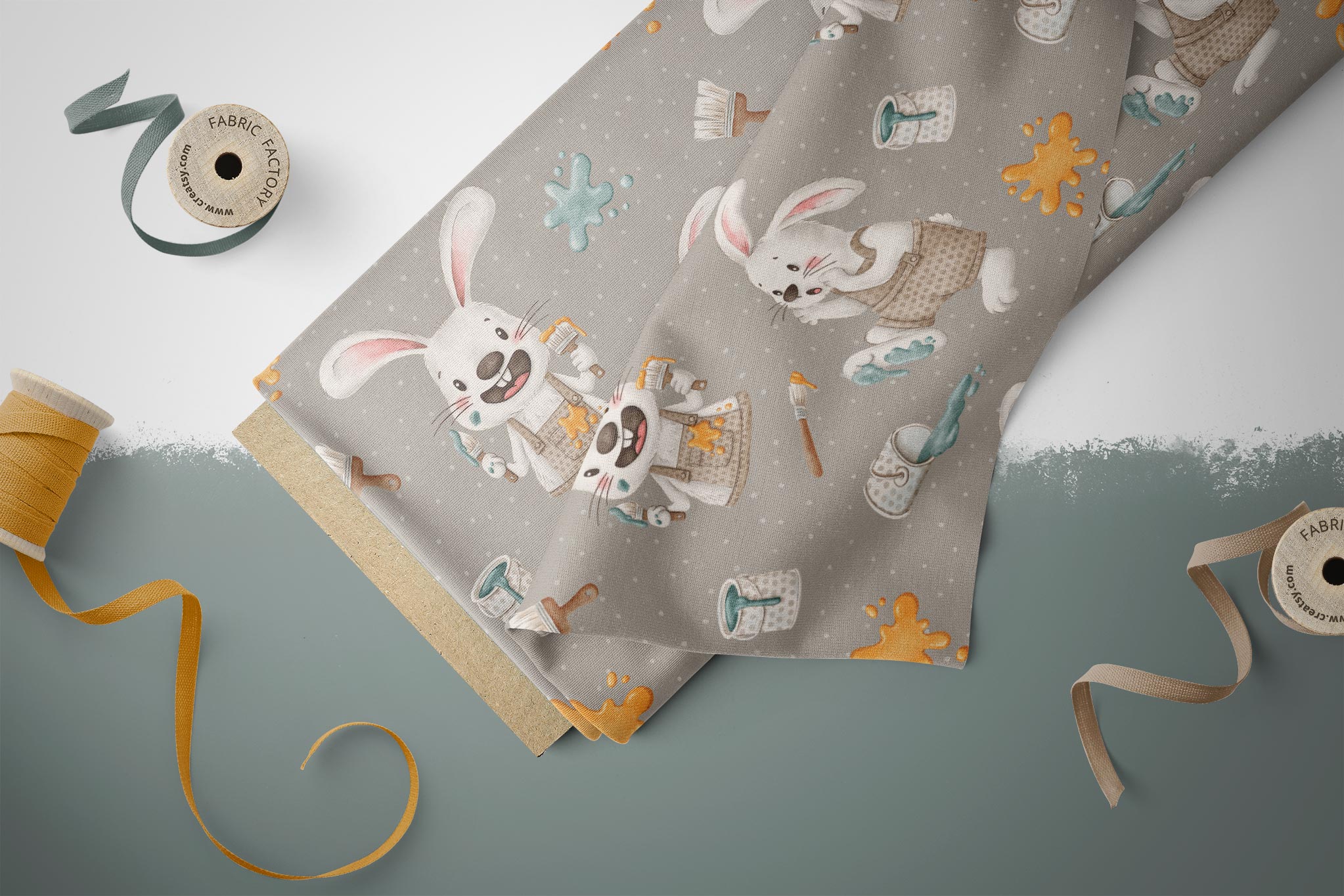 Supersoft Premium French Terry "Kleiner Künstler" Hase 0,5 m