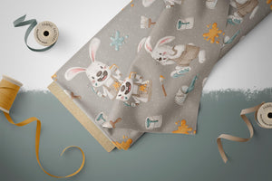 Supersoft Premium French Terry "Kleiner Künstler" Hase 0,5 m
