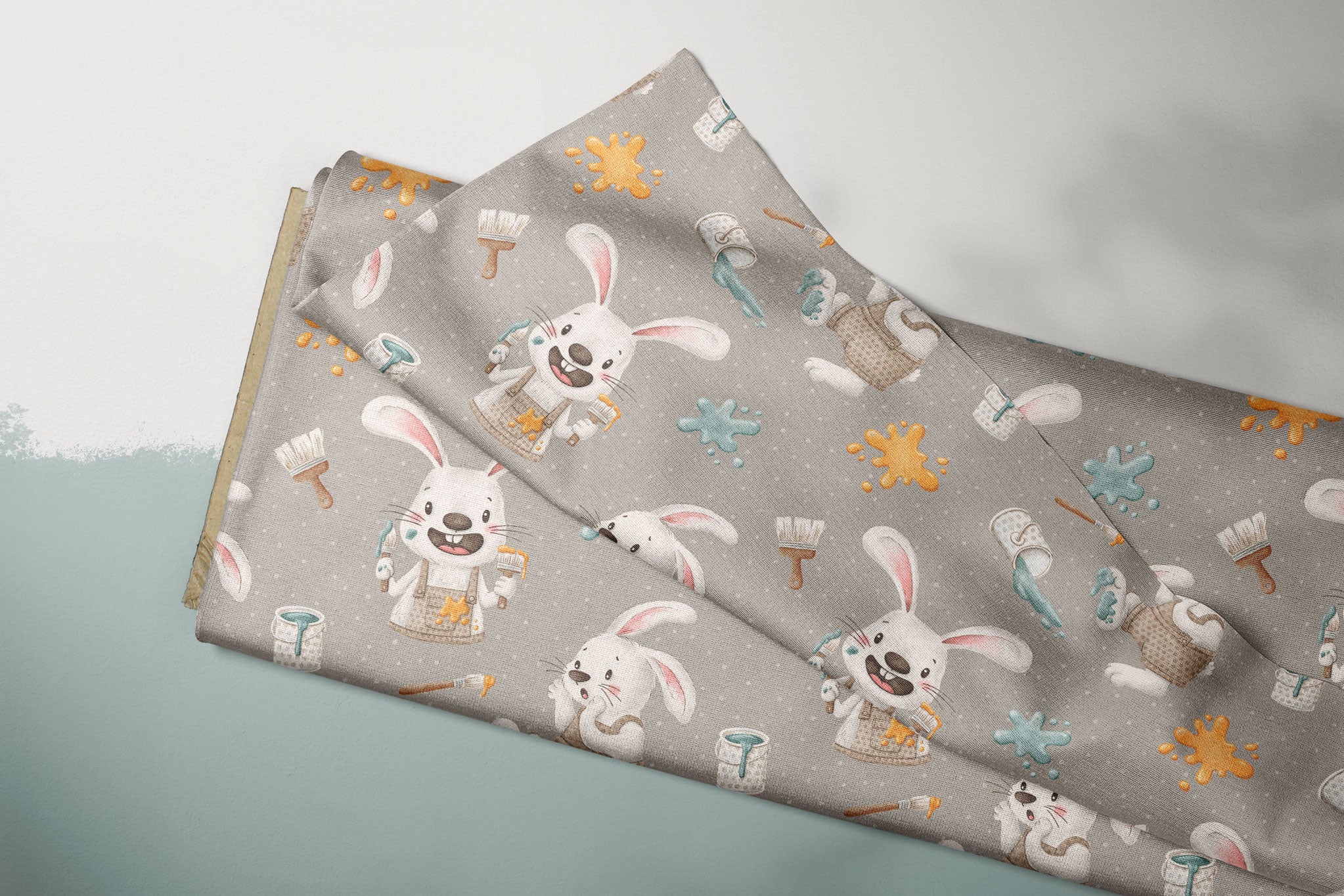 Supersoft Premium French Terry "Kleiner Künstler" Hase 0,5 m