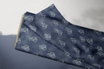 Lade das Bild in den Galerie-Viewer, Supersoft Premium French Terry &quot;Denim Traktor&quot; 0,5 m
