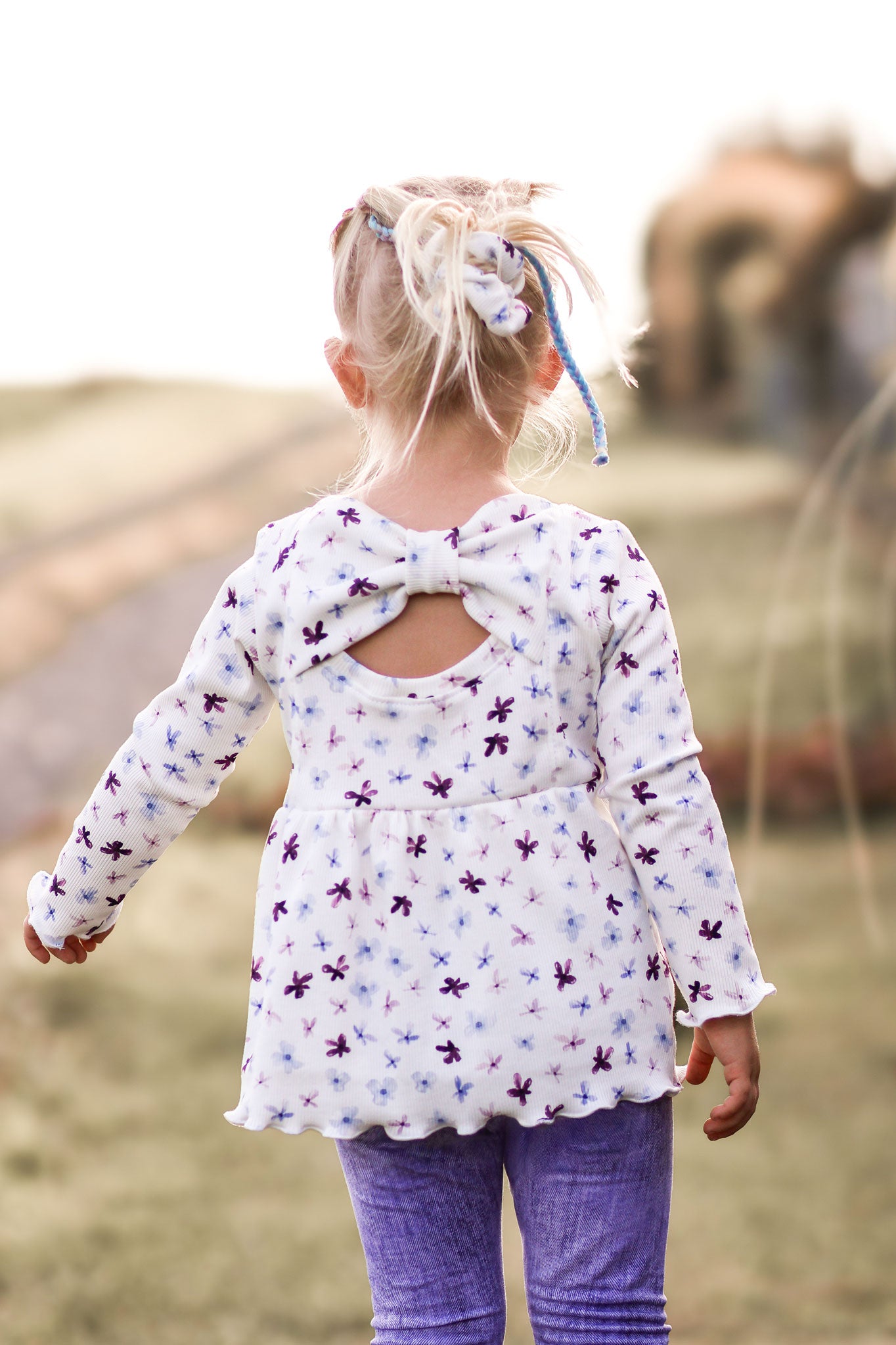 Premium BIO Ripp Jersey "Wildflower Fields" Ditzy Floral white 0,5 m