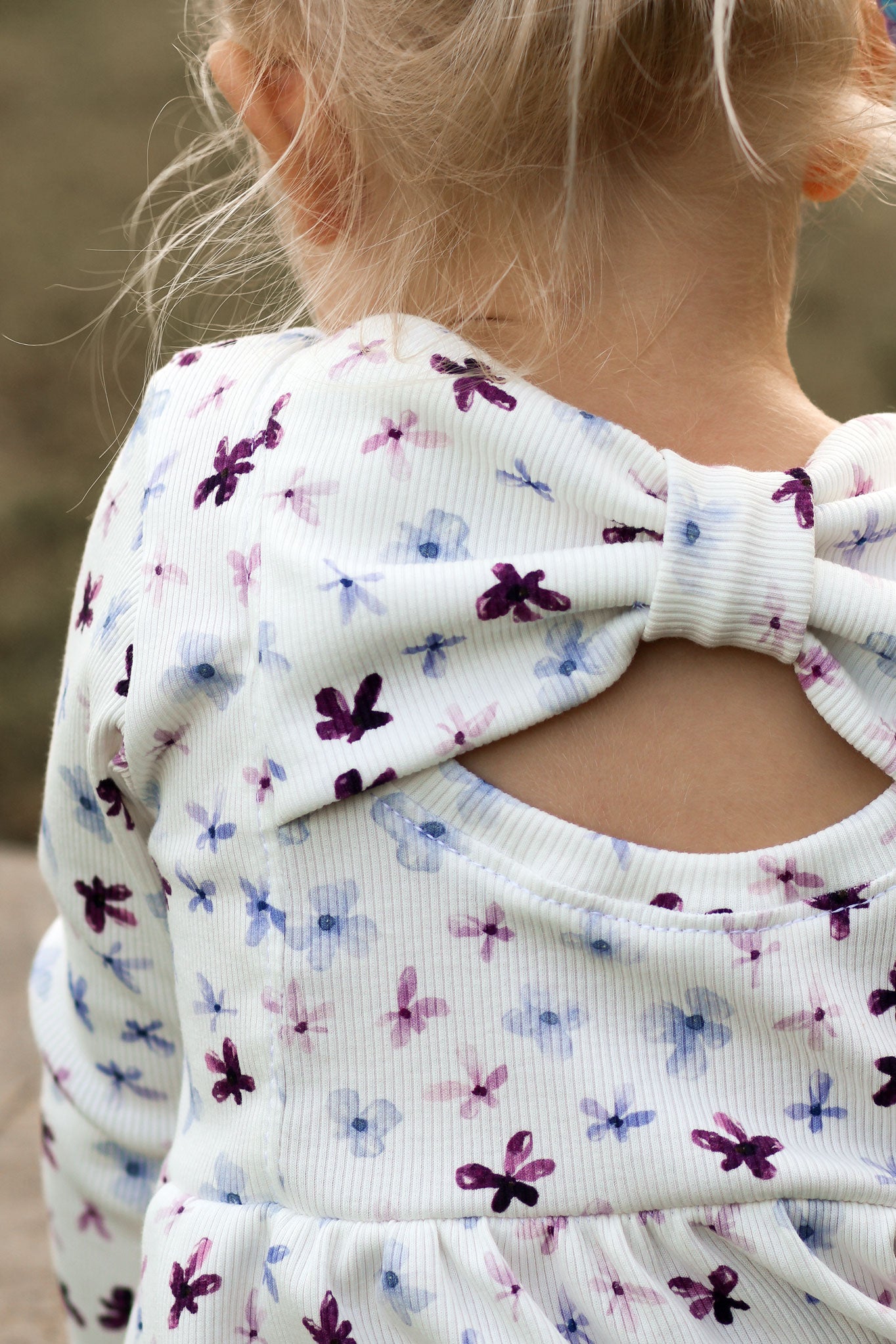 Premium BIO Ripp Jersey "Wildflower Fields" Ditzy Floral white 0,5 m