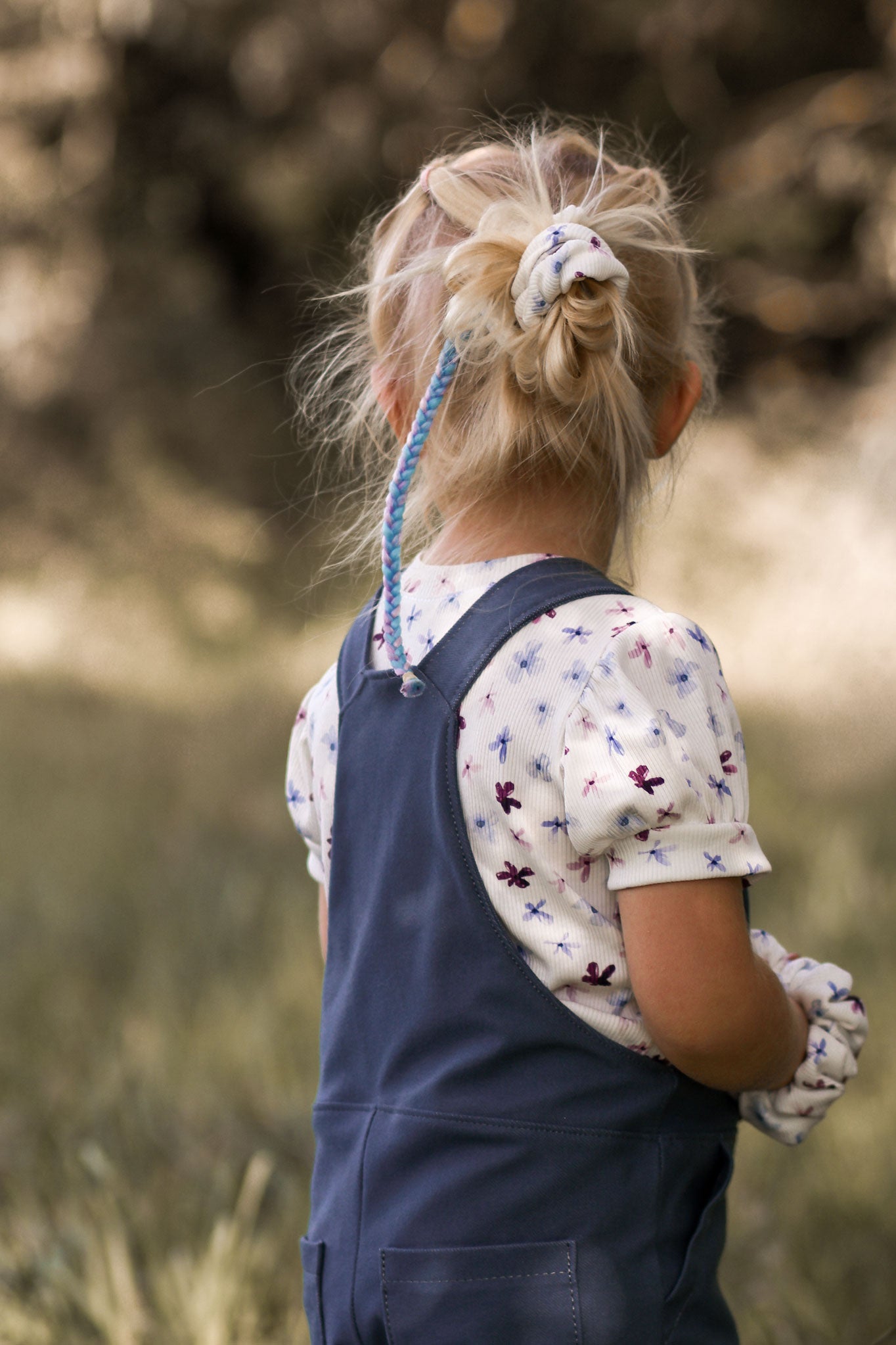 Premium BIO Ripp Jersey "Wildflower Fields" Ditzy Floral white 0,5 m