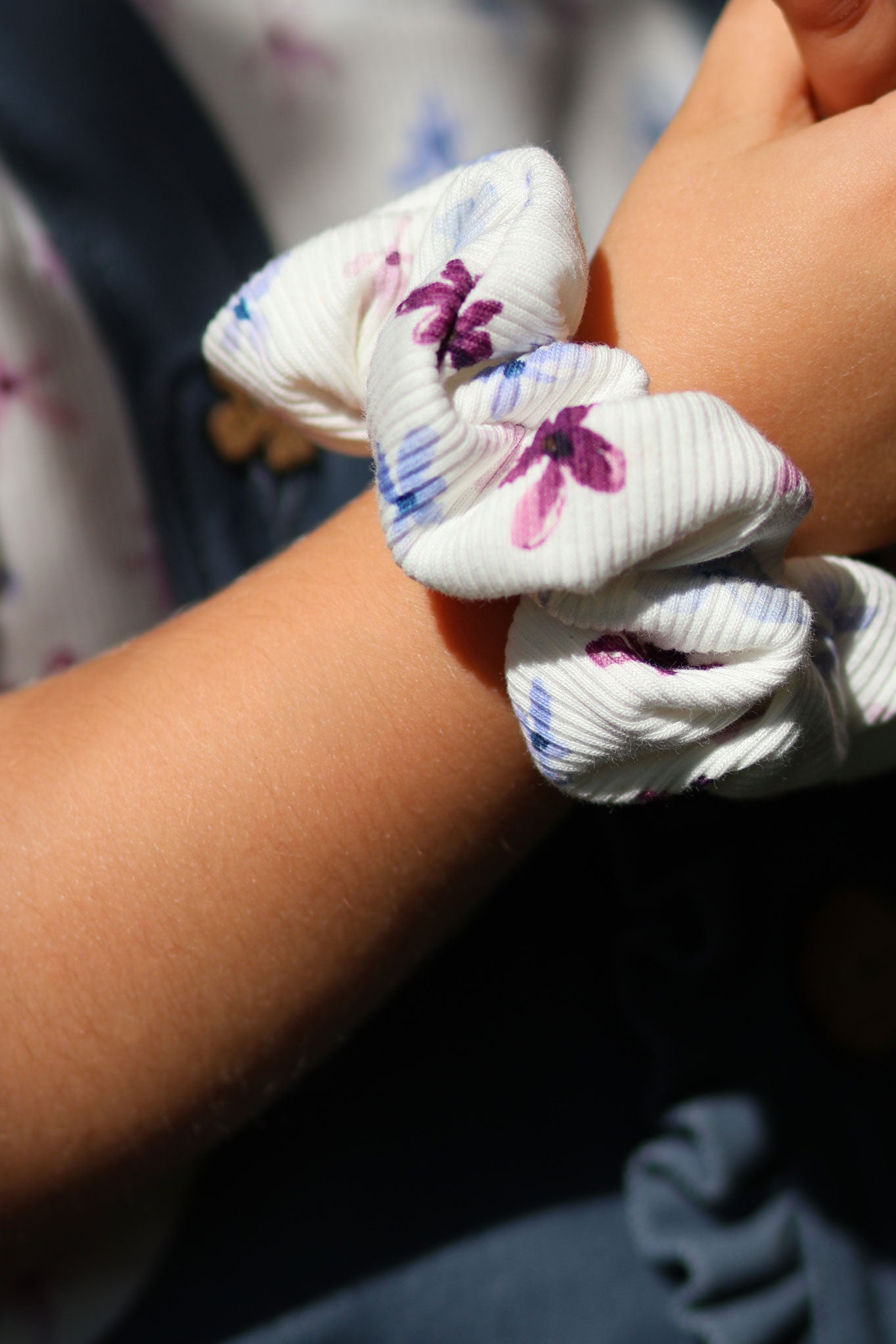 Premium BIO Ripp Jersey "Wildflower Fields" Ditzy Floral white 0,5 m