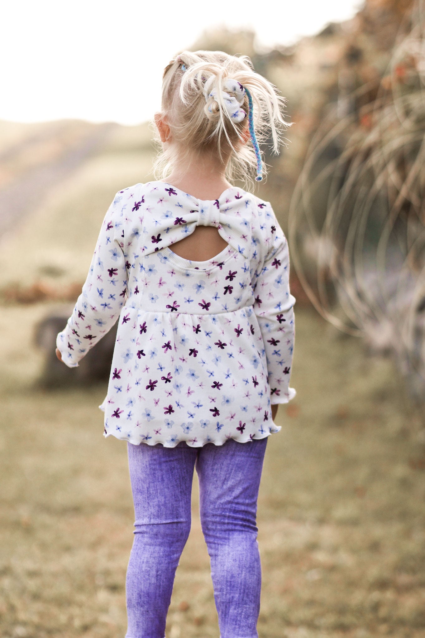 Premium BIO Ripp Jersey "Wildflower Fields" Ditzy Floral white 0,5 m