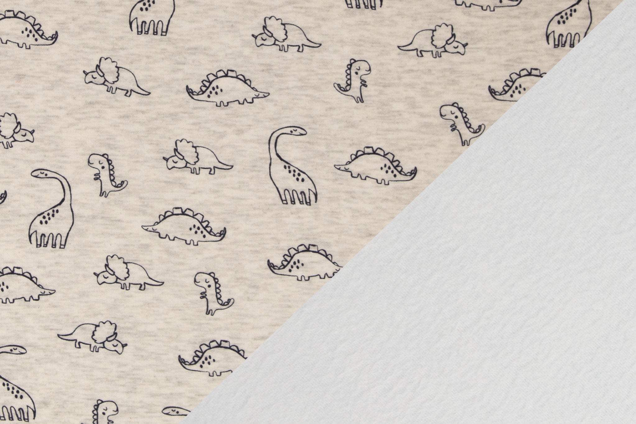 Alpenfleece meliert Oatmeal "Dinos" 0,5 m