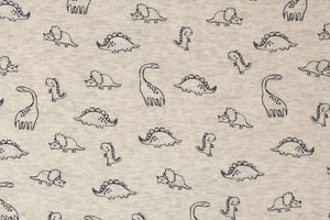 Alpenfleece meliert Oatmeal "Dinos" 0,5 m