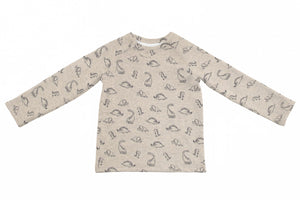 Alpenfleece meliert Oatmeal "Dinos" 0,5 m