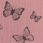 Lade das Bild in den Galerie-Viewer, Musselin Altrosa Schmetterlinge 0,5 m
