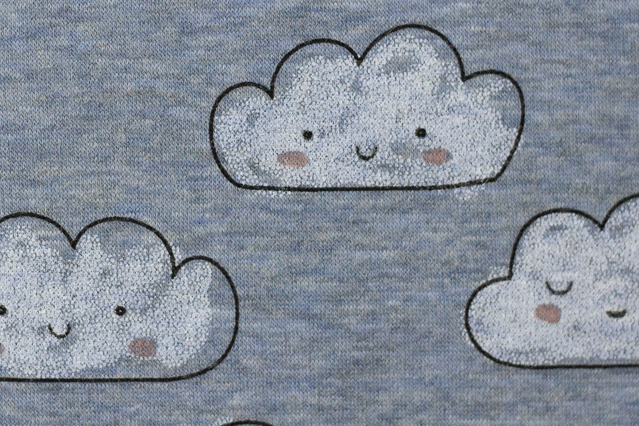 Alpenfleece meliert Blau "Wolken" 0,1 m