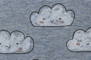 Alpenfleece meliert Blau "Wolken" 0,1 m
