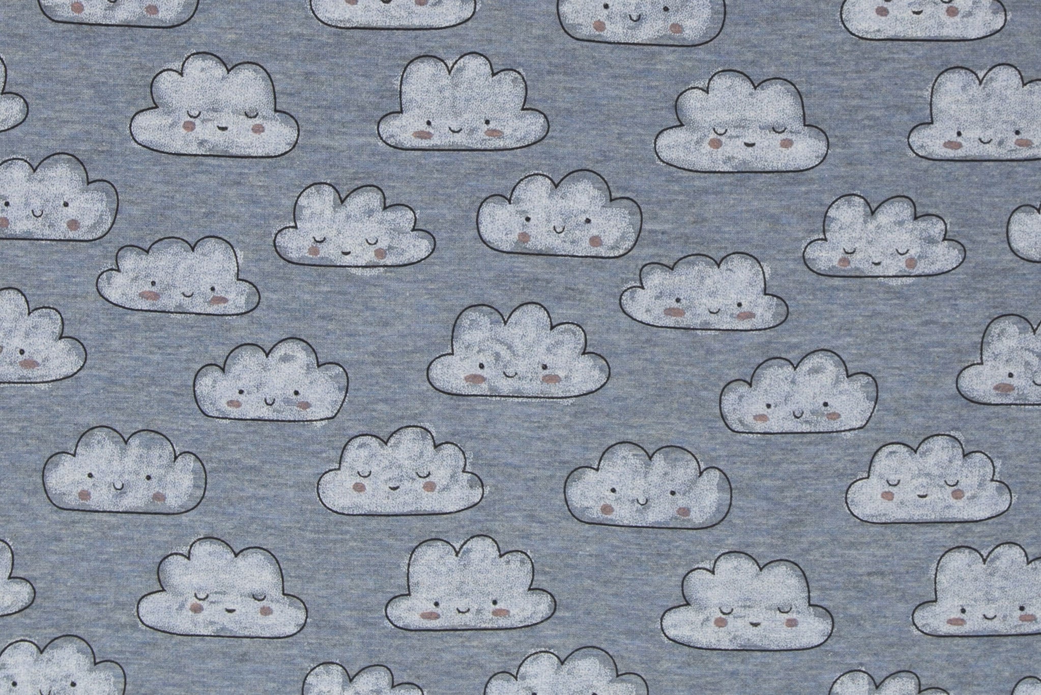 Alpenfleece meliert Blau "Wolken" 0,1 m
