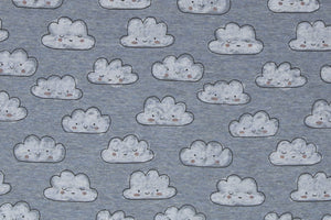 Alpenfleece meliert Blau "Wolken" 0,1 m