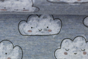 Alpenfleece meliert Blau "Wolken" 0,1 m