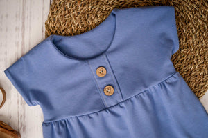 French Terry Rauchblau 0,1 m ABVERKAUF