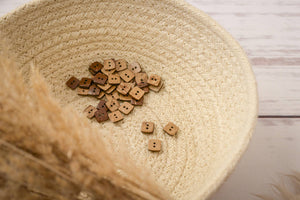 Kokosknöpfe Quadrat 1 cm (10 Stück)