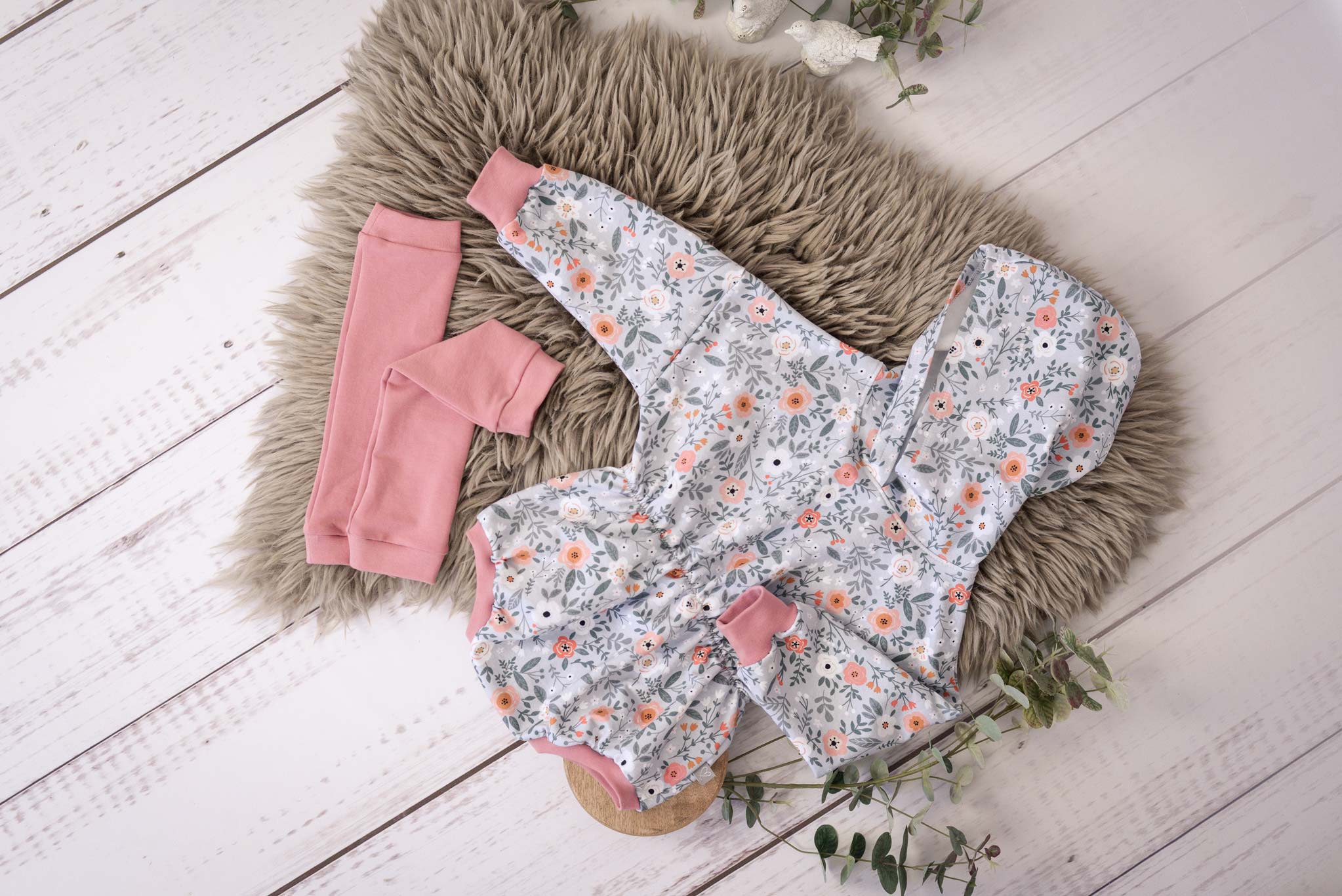 French Terry "Modern Roses" mint 0,5 m
